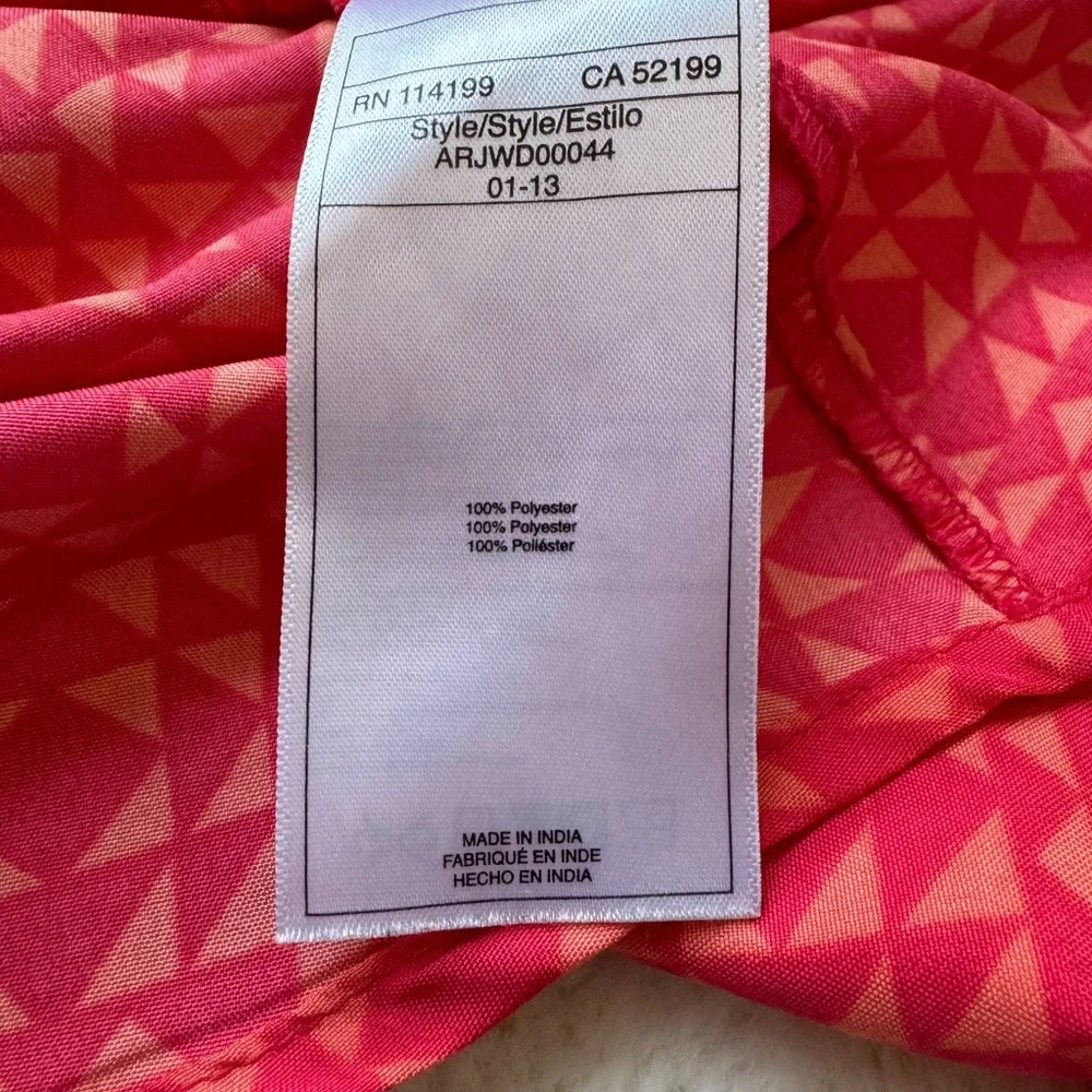 ❌SOLD❌Roxy Dress Teen's Large Red Geometric Mini Back Cutout Short Sleeve Swim - Picture 13 of 14